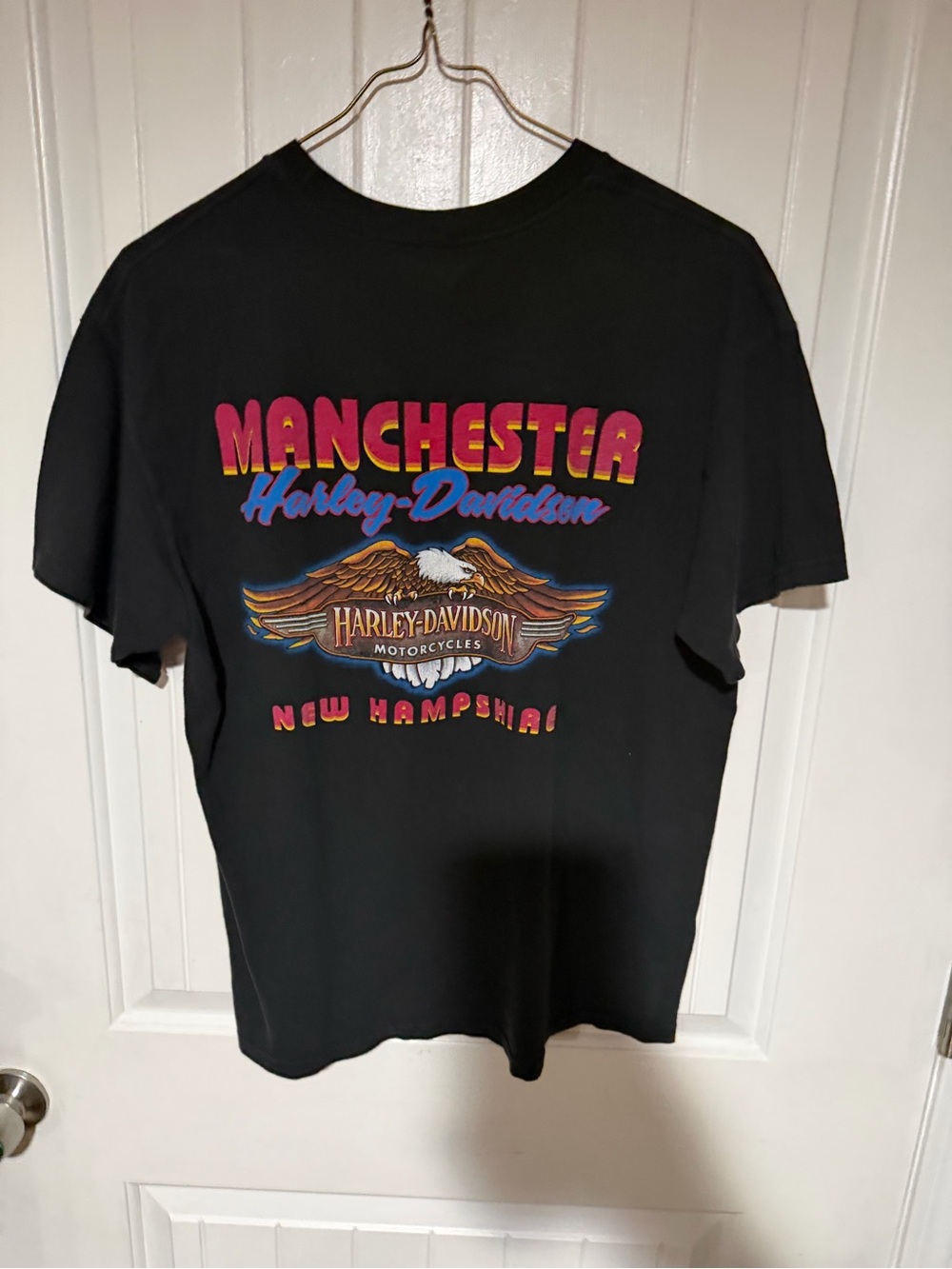 Ladies size large Harley-Davidson Black Tee with Multicolors